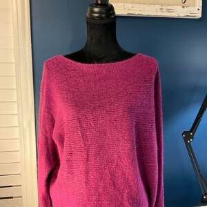 ee:some Pink Fuzzy Boatneck Sweater Size S/M